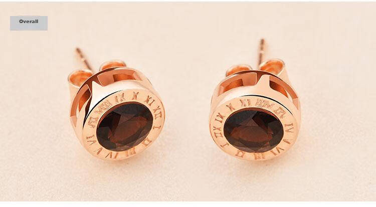 JOLEE S925 Silver Rose Gold Crystal Stud Earrings, Fashionable Couple's Jewelry, Gift for Men, One Item One Certificate 4