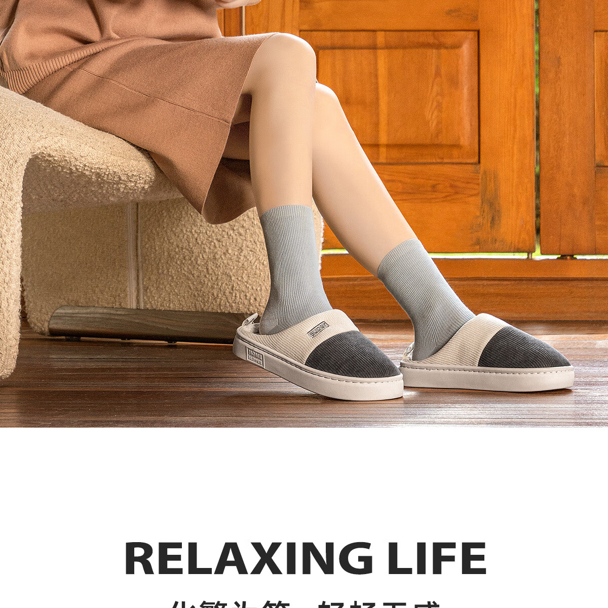 Grace Cotton Slippers for Men, Autumn And Winter Indoor Non-Slip Odor-Resistant Warm Thick-Soled Squishy Feeling Home Slippers for Men in Winter 2