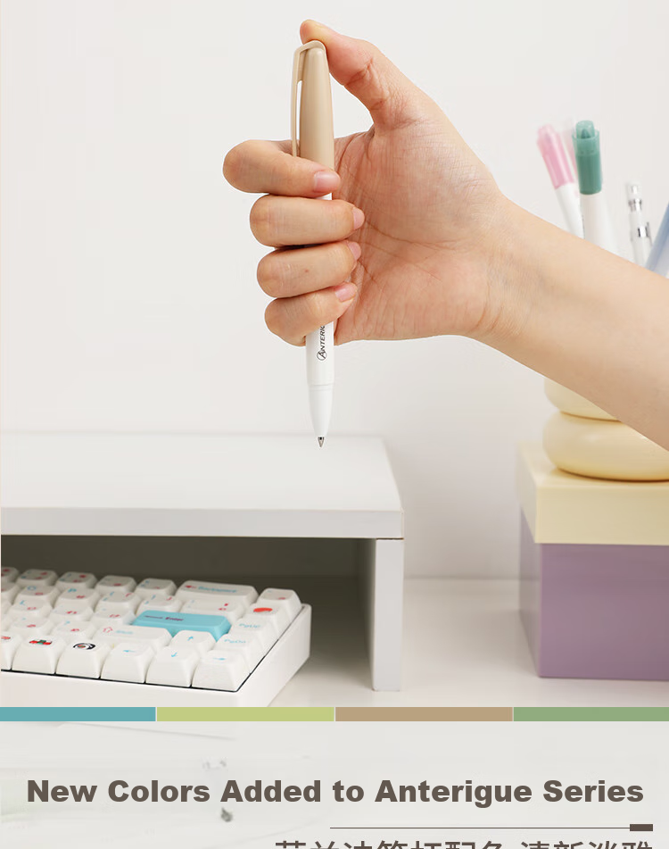 KOKUYO Anterique Collaboration Retractable Gel Pen Office Signing Pen 0.5mm Black Ink Light Brown Barrel 1 Piece WSG-PR3035LS 6