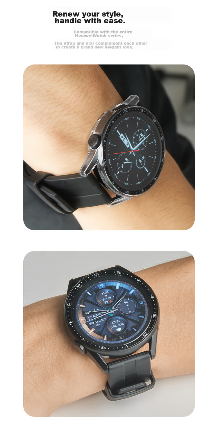 MSSM Compatible with Huawei Watch GT4 Protective Case, GT3/watch3 Case Film Integrated, High-Definition Shockproof Anti-Scratch Case, 42/46mm Dial [With Scale - Transparent] GT4-46mm 15