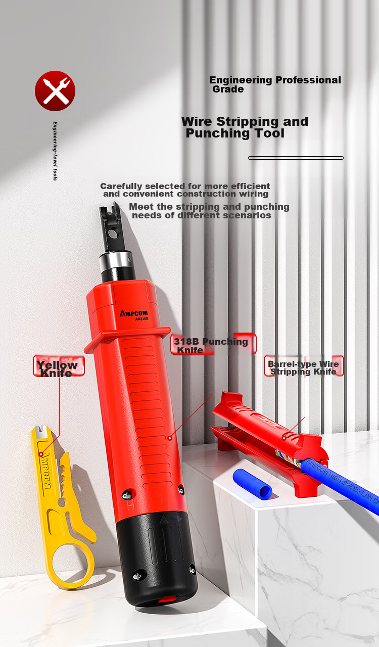 AMPCOM's Multifunctional Crystal Head Network Cable Crimper Blades, 8P6P4P Network Crimping Pliers, Wire Stripper Blades, 14*10mm, Pack of 10, AMDPS10 15
