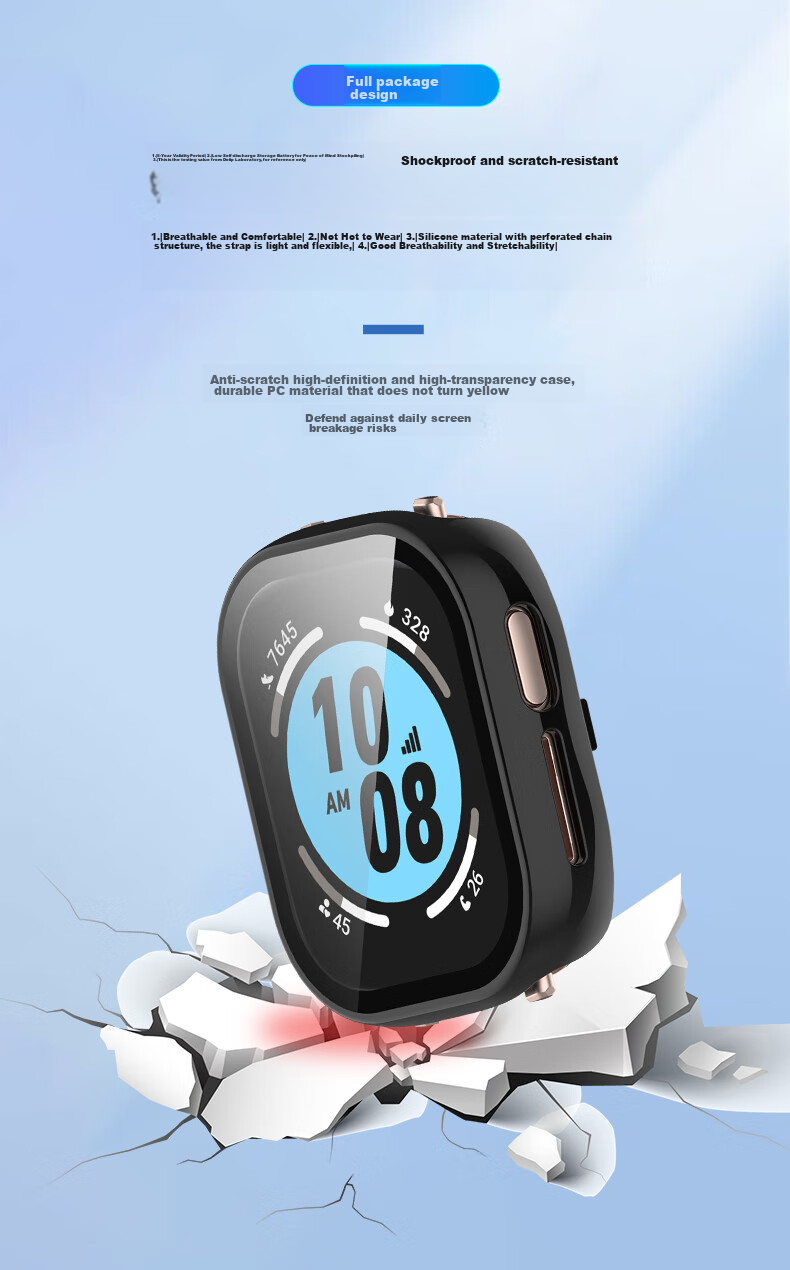 KMaxAI Protective Film And Case for Honor Watch 4, All-In Full Coverage, HONOR Watch 4 Dial Protector & Screen Film, Scratch-Resistant Hard Case, Anti-Fingerprint Tempered Glass Film, Transparent 4