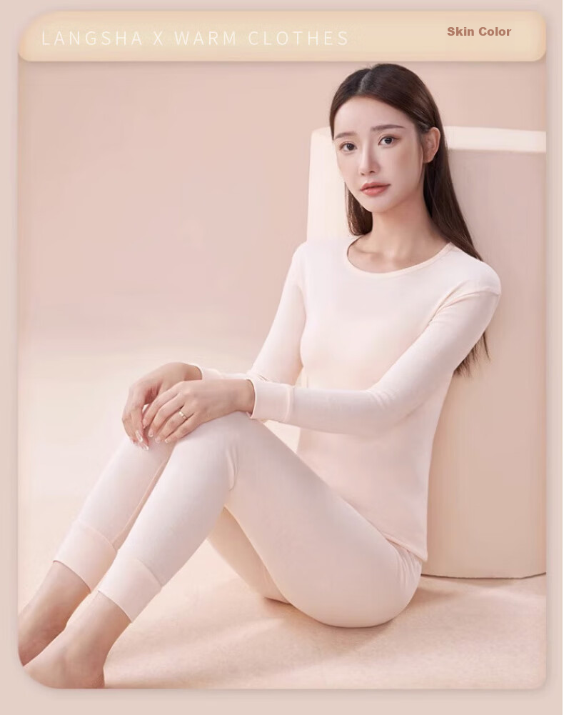 LangSha Women's Autumn Underwear Set, 100% Pure Cotton, 7A Antibacterial And Anti-Mite, Thin Cotton Thermal Underwear 20