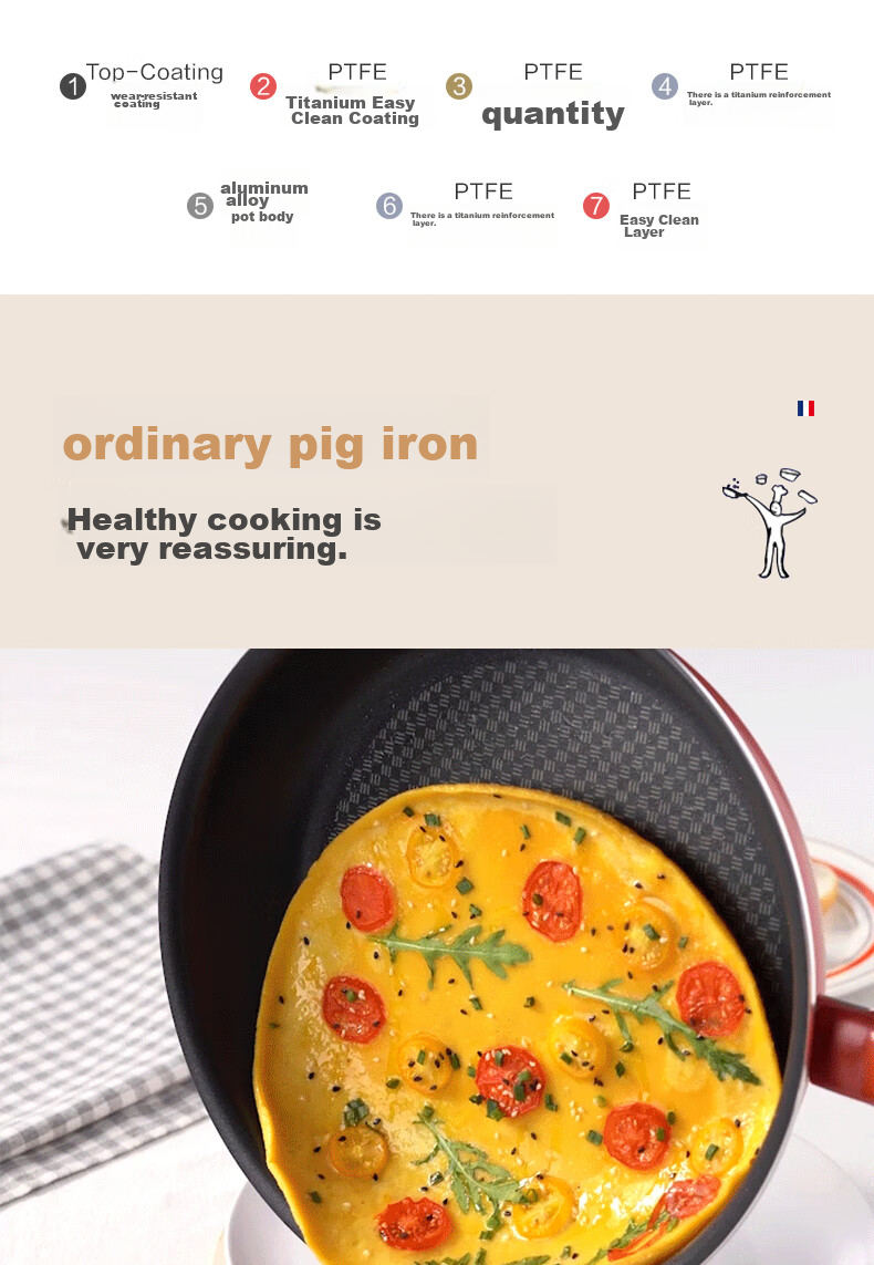Tefal Non-Stick Frying Pan for Home Use, Steak Pan with Titanium Coating, Low Smoke, Suitable for Induction And Gas Stoves, 28cm 8