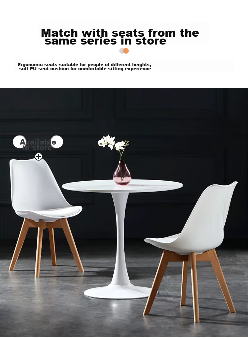 Fanshe Dining Table Negotiation Table Balcony Small Round Table Tulip Simple Office Apartment Hotel Reception Round Table And Chair Set 13