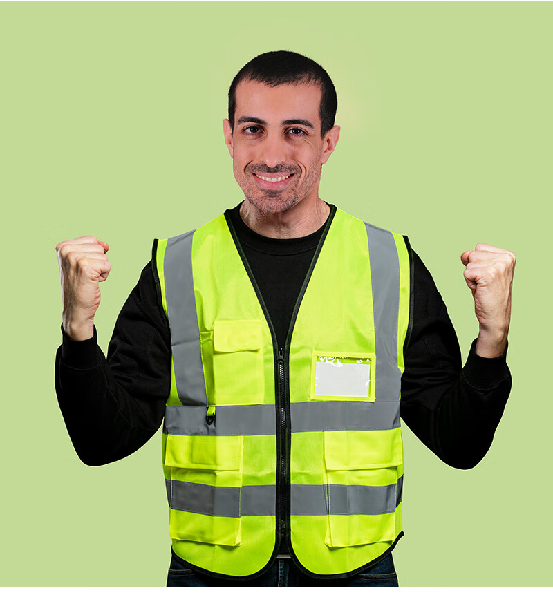 Boyou Reflective Vest, High-Visibility Multi-Pocket Construction Work Vest, Safety Emergency Rescue Warning Vest, One Size Fits All 13
