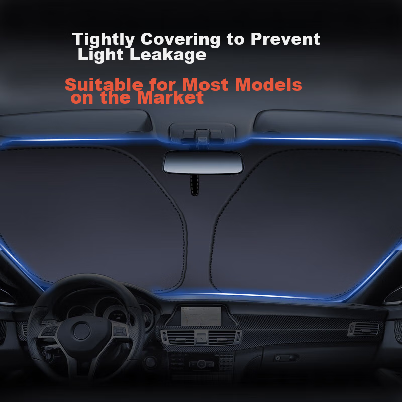 CarSetCity Car Sunshade, Front Windshield Sunshade, Sun Umbrella, Sun Visor, Titanium Silver Heat Insulation Cover for Summer, Sun Protection And Heat Insulatio