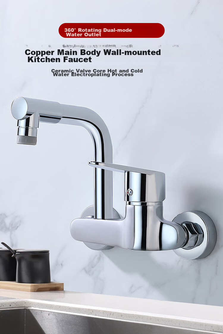Larsd Wall-Mounted Kitchen Faucet, Hot And Cold Rotatable Sink Mixer Tap for Balcony, LD75032 2