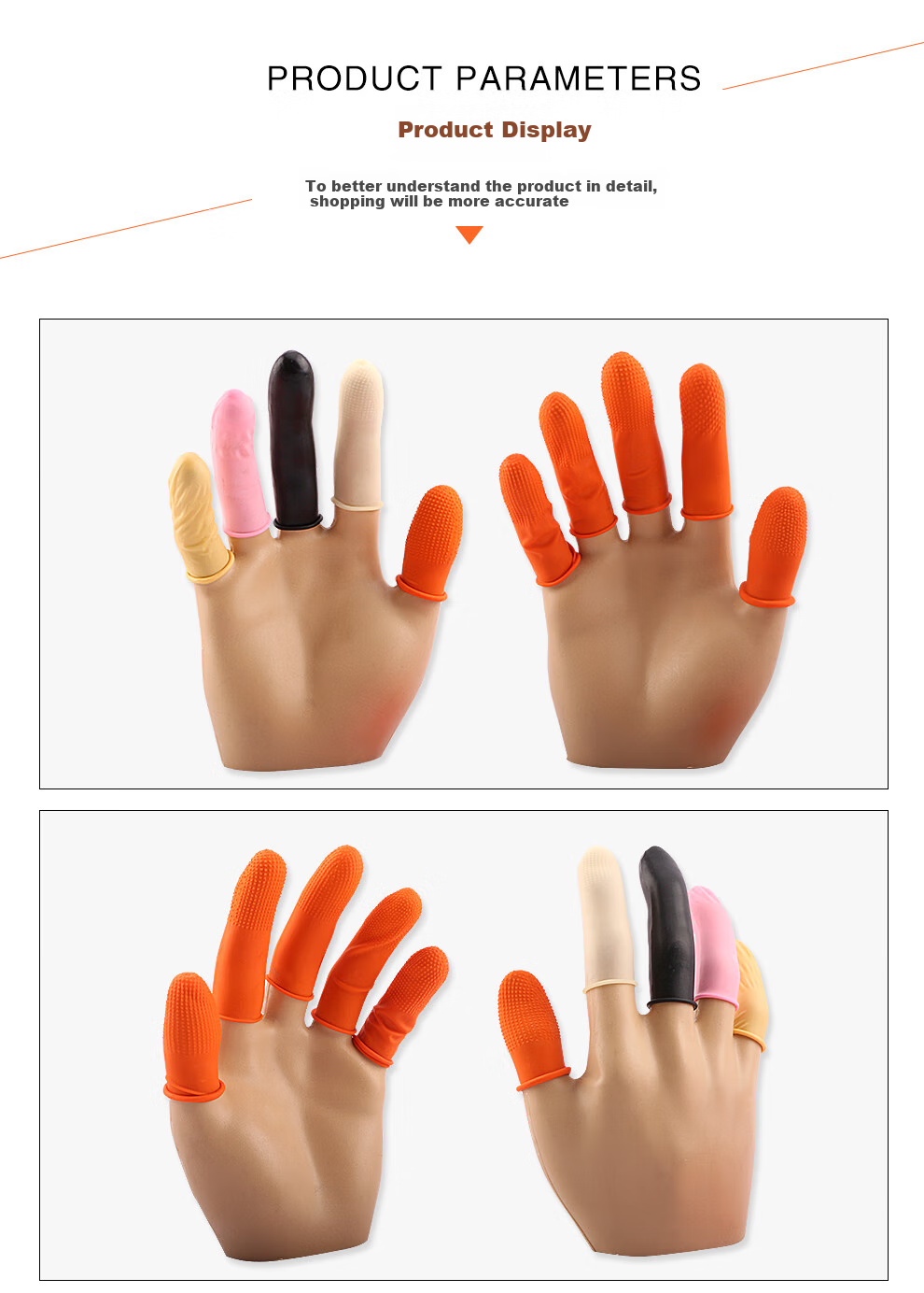 Houchuang Non-Slip Latex Finger Sleeves Thickened Wear-Resistant Anti-Slip White with Dotted Texture [L/Large] 100 Pieces [Jingcang Express] 4
