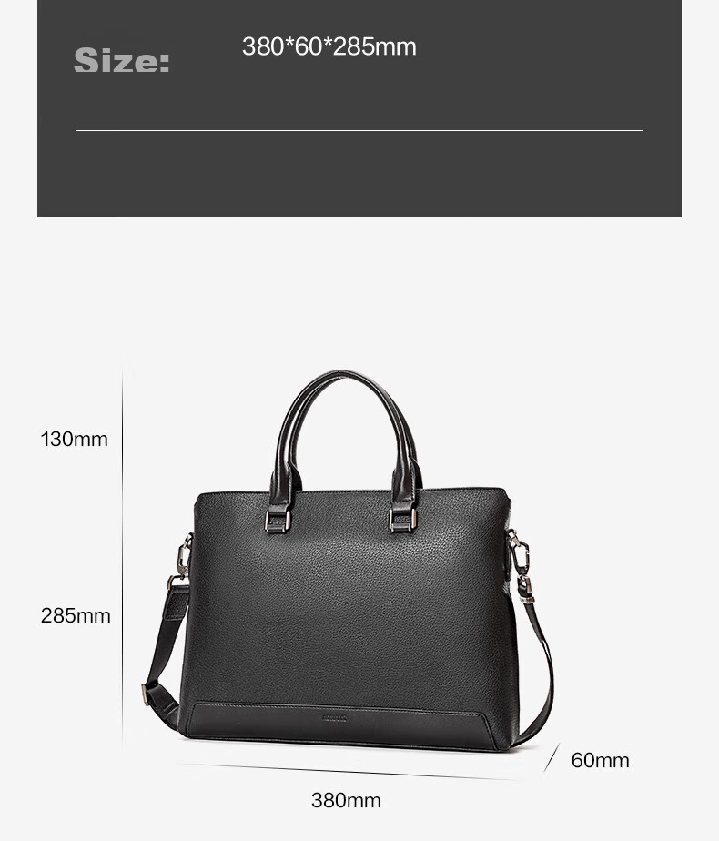 Aokang Men's Business Briefcase, Top-Grain Leather, Handheld Laptop Shoulder Crossbody Bag, Birthday Gift for Husband 3