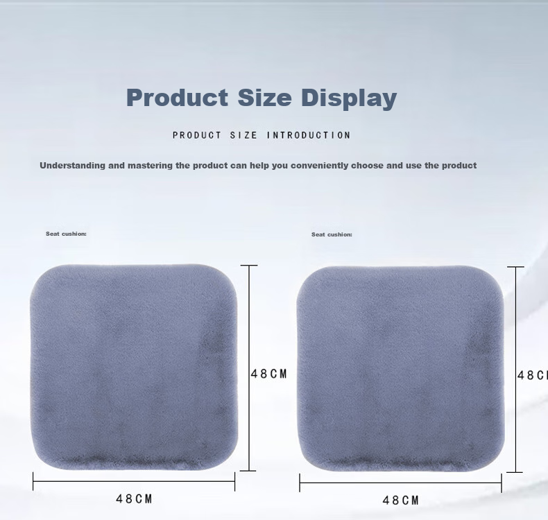 Zhunhang Car Seat Cushion, Chair Pad, Butt Cushion, Faux Rabbit Wool Plush Seat Cover for Long Sitting 10