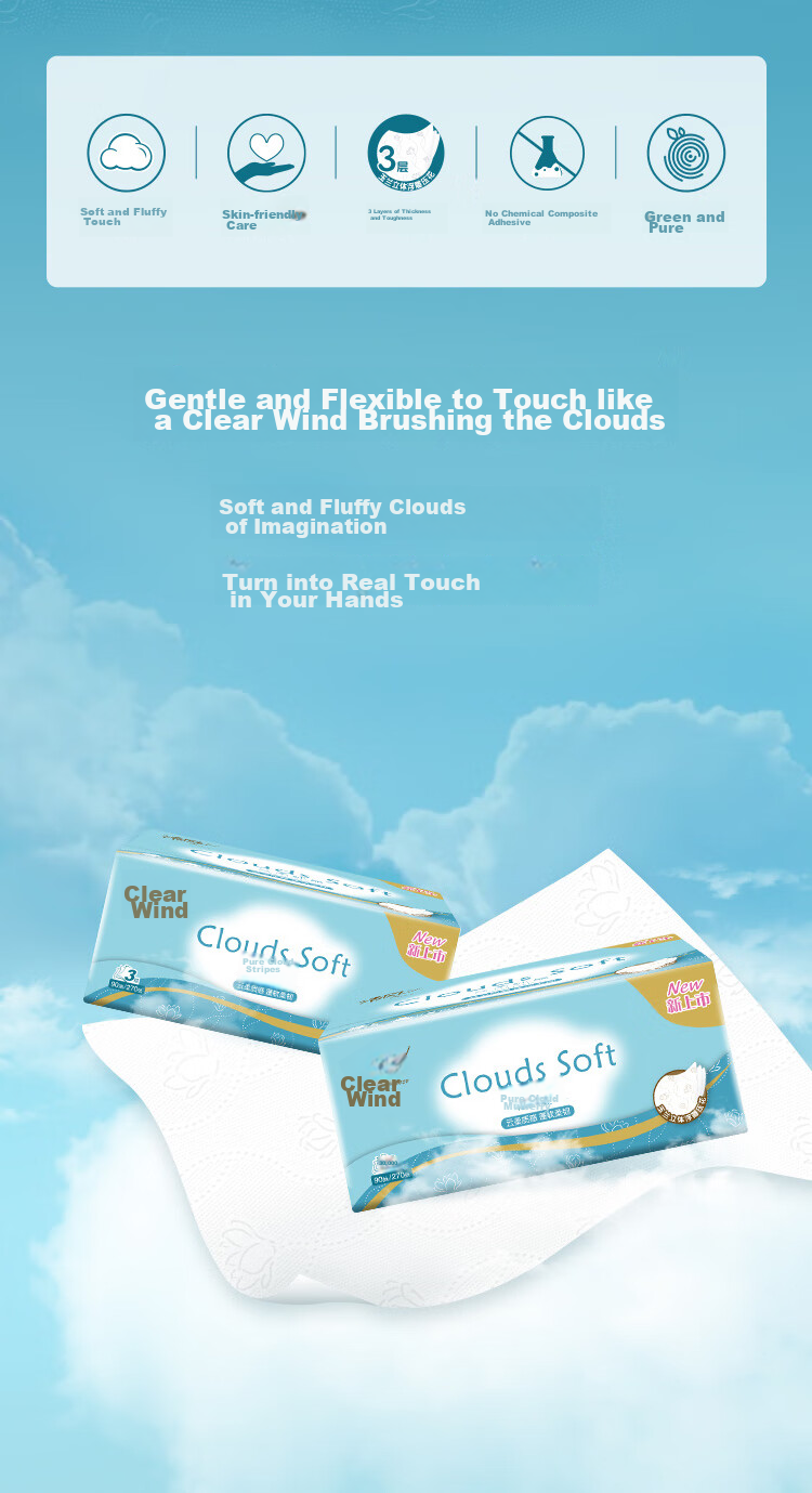 APP Facial Tissues, Thick And Soft 4-Ply 80 Sheets * 30 Packs M Size, Toilet Paper, Tissue Paper for Home Use, Whole Box Packaging 2