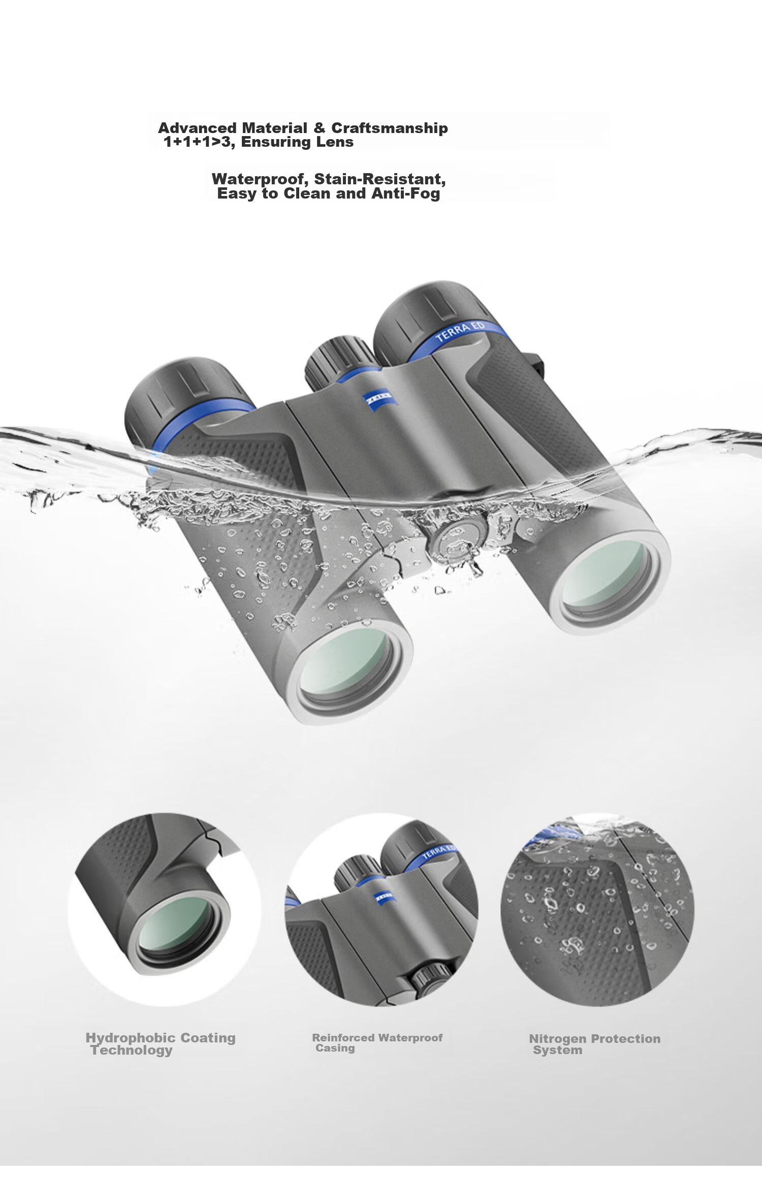 ZEISS Binoculars for Children, 10x25 Gray Portable Magnifying Foldable with Phone Connection, Suitable for Concerts And Outdoor Use 19