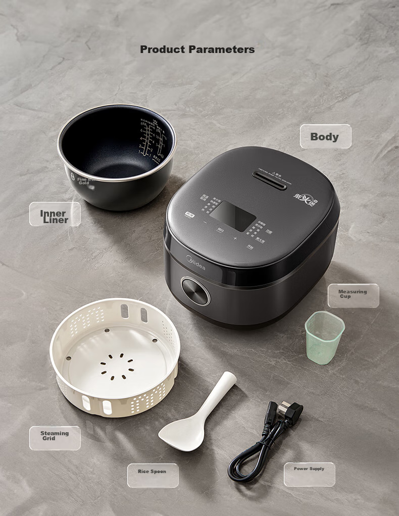 Midea 5L Rice Cooker, IH Heating, Sweet And Fragrant Iron Pot, Ten Functions Menu, Special Key to Easily Turn Off Power, MB-CFB5099H [ZMD Safe Series] 14