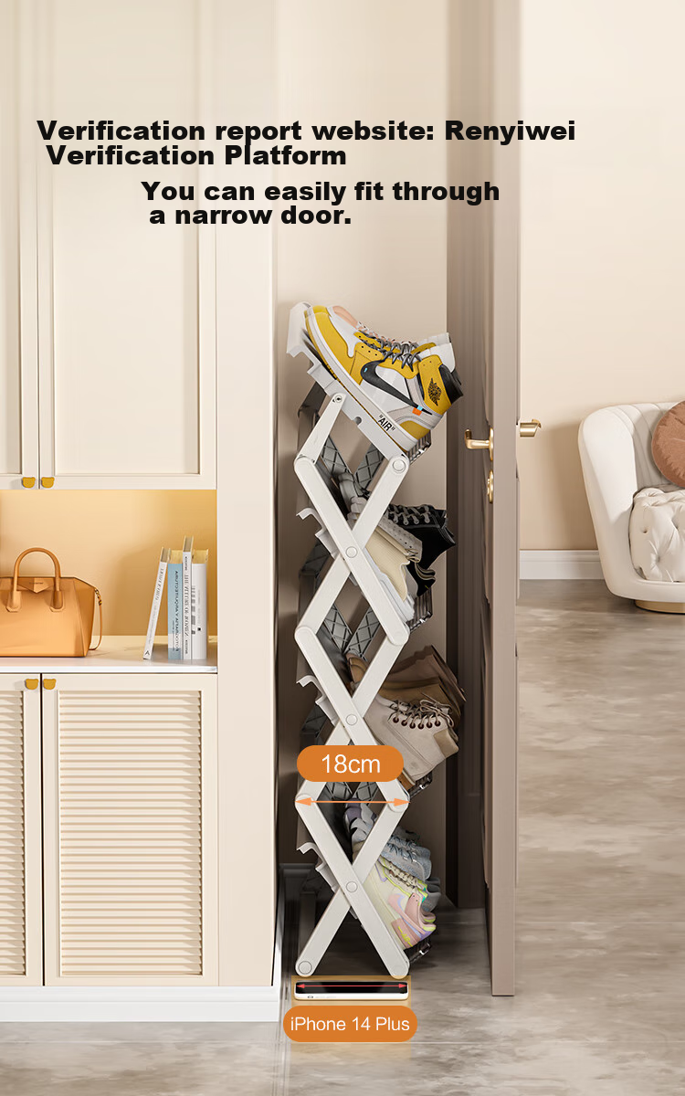 JD Original Shoe Rack, Shoe Storage Organizer, Space-Saving Entryway Shelf for Bathroom Slippers [No Installation Required] 5