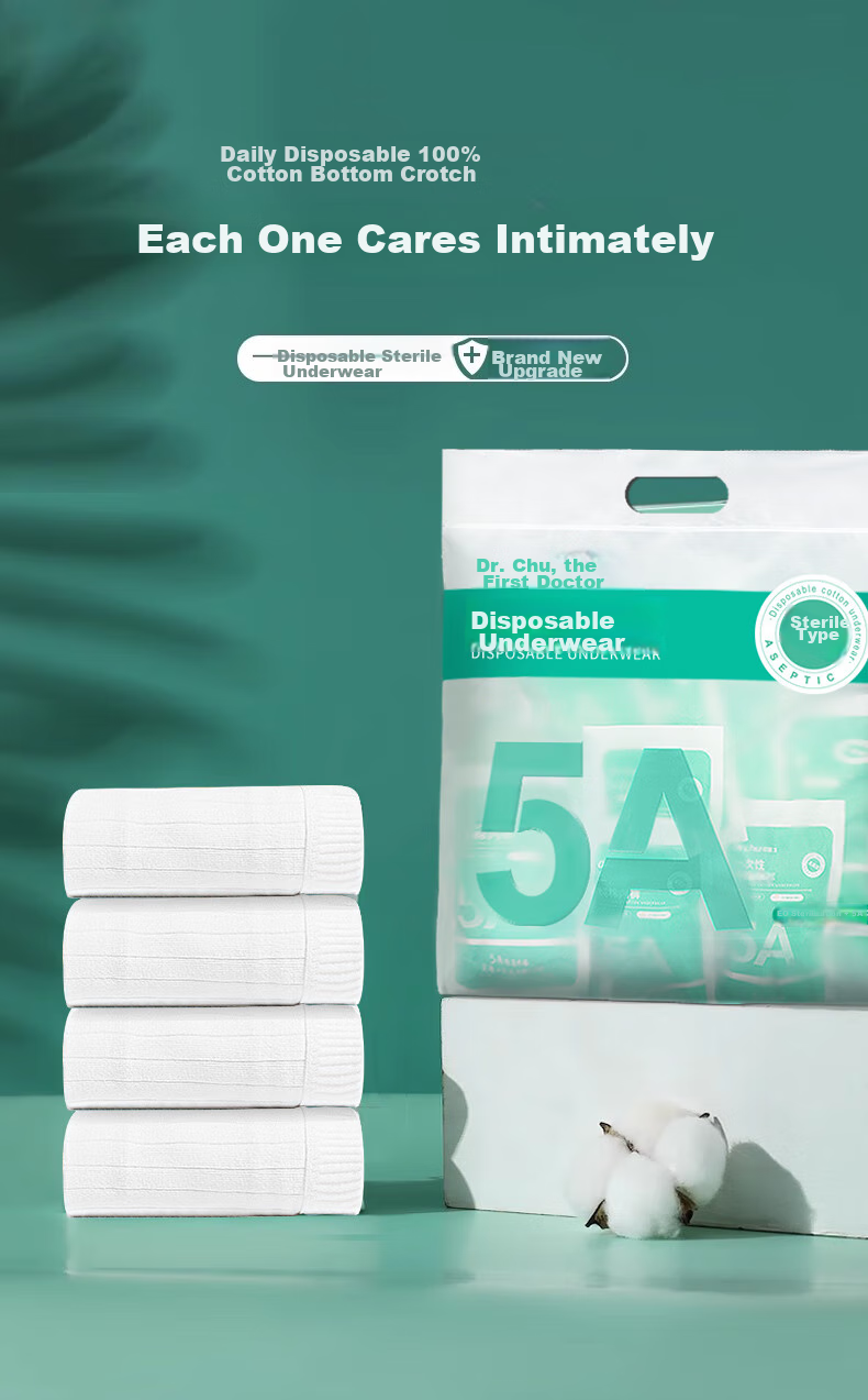 CHUYISHENG Disposable Underwear for Women, Maternity Portable Sterilized Daily-Use Striped Soft Antibacterial Travel Panties, Individually Wrapped 15