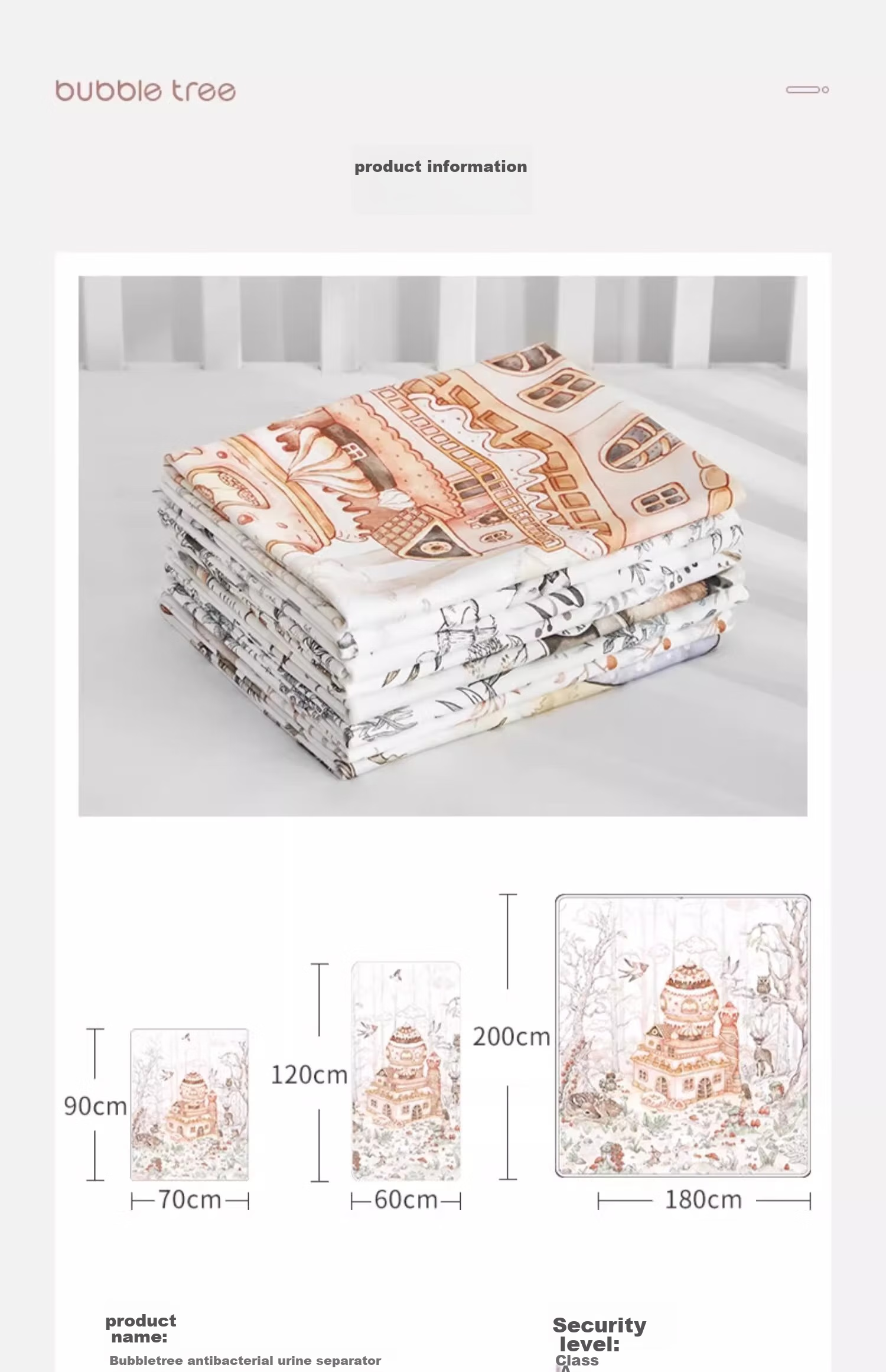 BUBBLE TREE Baby Diaper Pad, Newborn Waterproof Breathable Washable Large Size Child Diaper Changing Mat 20