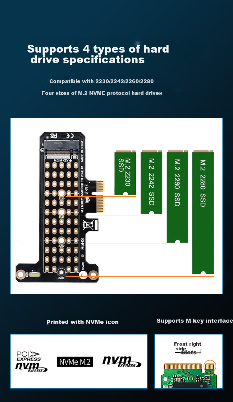 NVV PCIe to M.2 Adapter Card, NVMe to M.2 Adapter Card Full-Speed M.2 Gen3 Expansion Card, Supports X1/X4/X8/X16 SSD Solid State Drive Adapter Card NZ-MK01 6