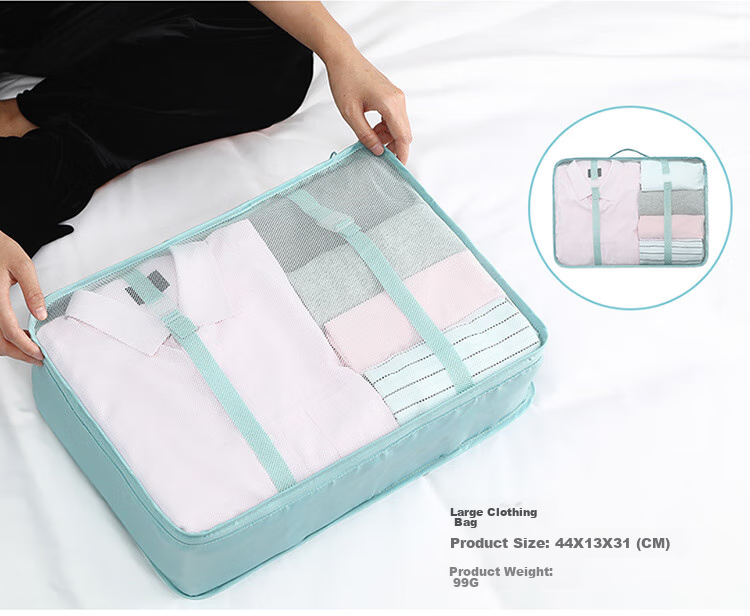 BUBM Travel Storage Bag, Luggage Organizer, Clothes Sorting Pouch, Tourist Clothing Storage, Drawstring Shoe And Underwear Bag, Eight-Piece Set 12