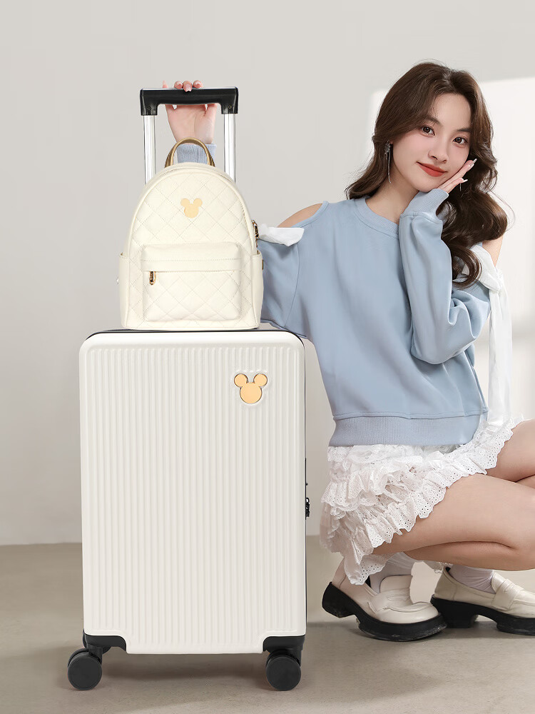 Mesuca Disney Collaboration Luggage, Travel Suitcase for Men And Women, Password Lock, Carry-On Case, White, 20 Inches 3