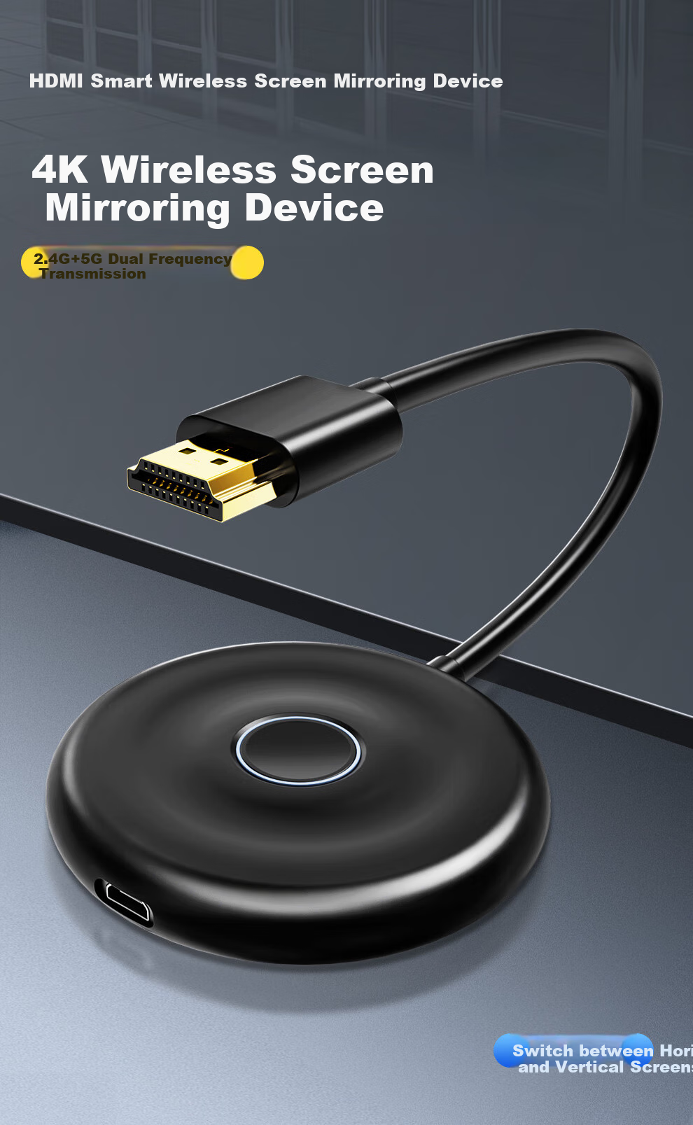 SDWS Wireless Screen Mirroring Device for Mobile Phones, HDMI Audio And Video Synchronization Transmitter, 4K HD Dual-Band Connector for Apple And Android Phones, Computers to Connect TV And Monitor SE89M 1