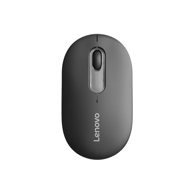 Lenovo Wireless Bluetooth Dual-Mode Rechargeable Mouse with Battery Indicator Pebble Shape Silent Click Lightweight Metal Business Portable Air Pro Storm Gray