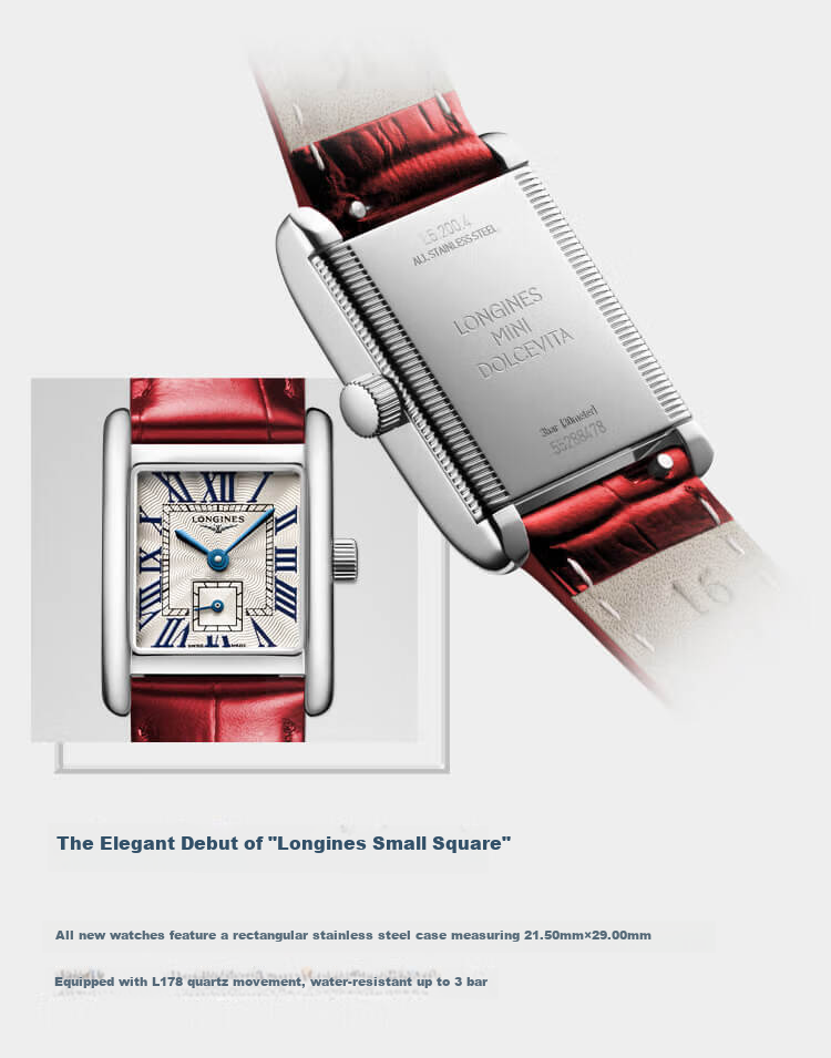LONGINES Swiss Watch, Mini De Ville Series, Women's Leather Strap Quartz Watch L52004715 3