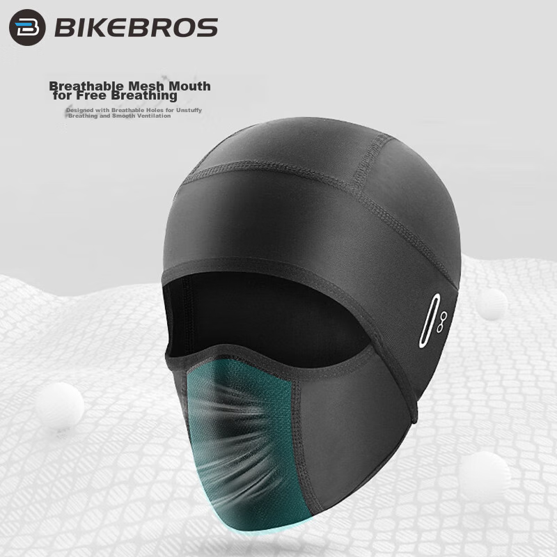 BIKEBROS Cycling Balaclava Helmet Liner, Outdoor Sun Protection Face Mask, Spring And Summer Full-Face Ice Silk Face Guard, Windproof Small Cap, for Men And Wome