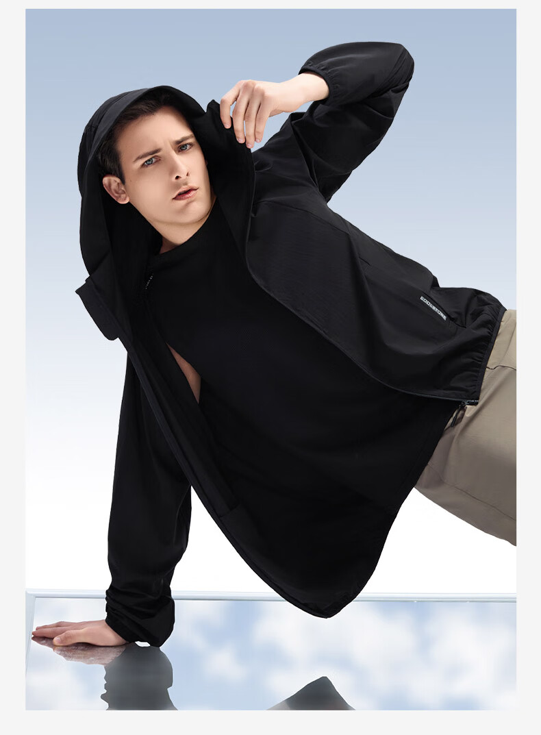 SUPIELD Sun Protection Cooling Jacket for Men And Women, 7A Antibacterial Lightweight Summer Coat, Moisture-Wicking Quick-Dry Wear-Resistant Ice Crystal Black XL 10