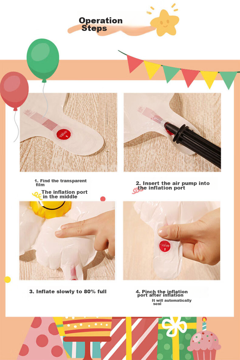 Shiluode Ins First Birthday Outdoor Party Scene Decoration Photo Props, Cream Style 40-Inch Digital Balloon 1 7