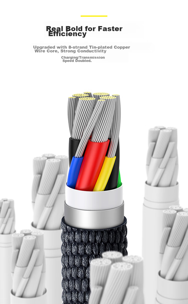BASEUS Apple 18 Charging Cable, Dual Type-C Data Cable, PD100W, Suitable for IPhone 17/16/15, Xiaomi, Huawei, Honor Phones, Mac Computers, IPad, 2 Meters, Blue 9
