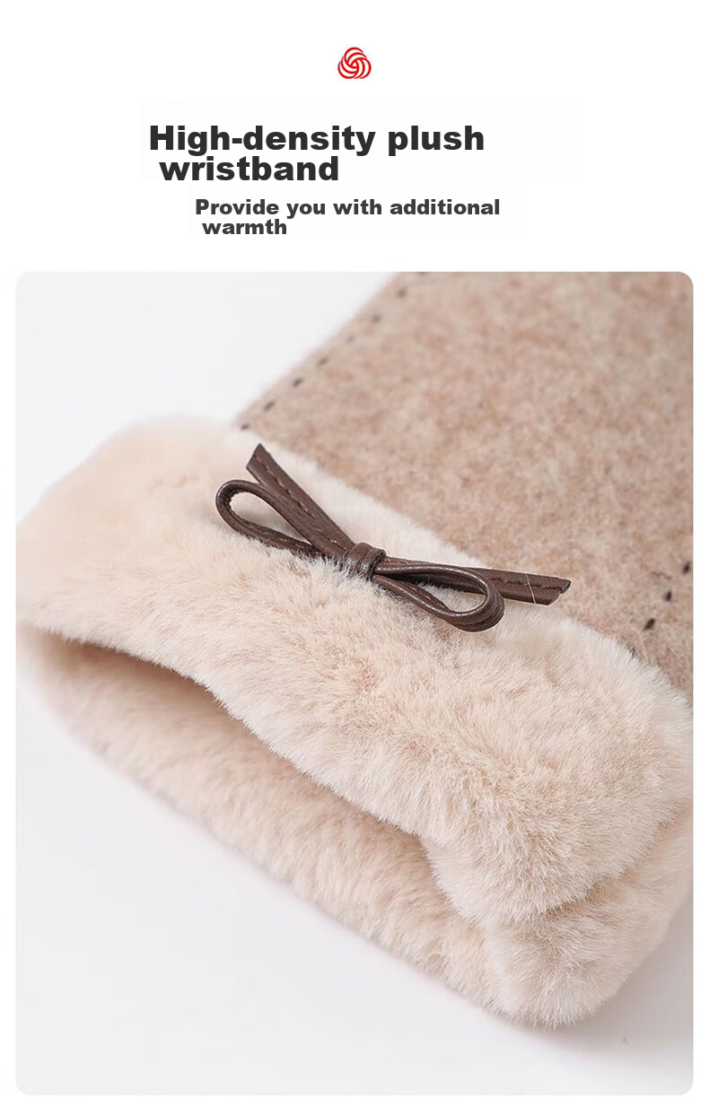 Hengyuanxiang Women's Warm Gloves, Winter Outdoor Wool-Lined Thickened Anti-Freeze Gloves, Birthday Gift for Girlfriend Or Wife 9