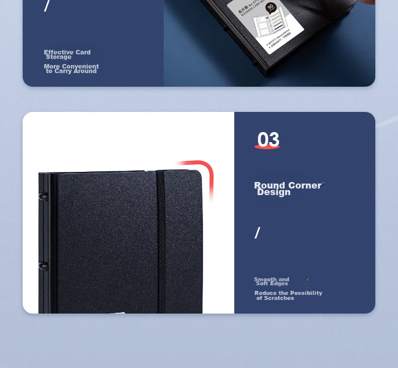 Deli 90 Pockets (180 Cards) Loose-Leaf Binder with Strap Business Card Holder for Men And Women, Model 5778 Black 15