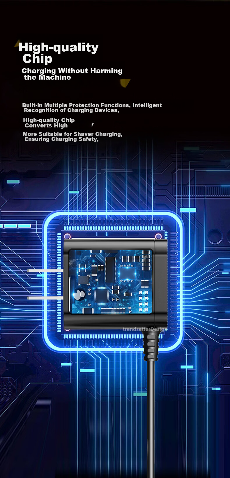 Chaofan Compatible with Philips Shaver Charger Cable HQ8505/PT720/AT890/S5000/S7000/S9000 Electric Razor 15v Power Adapter 6