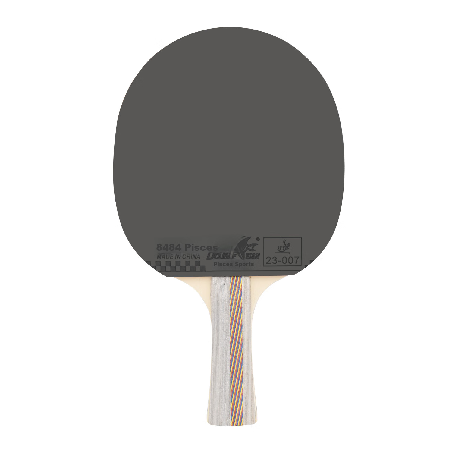 DOUBLE FISH Table Tennis Racket Set, Horizontal Grip Double Paddles, 4D Four-Star Entertainment Training Rackets, 2 Pieces with 6 Balls Included