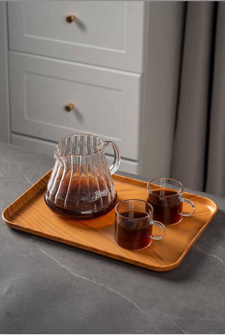 CAIZHI Rectangular Tray, Chinese-Style Tea Tray, Household Cup Holder, Fruit Plate, Draining Tray, Wood-Like Texture, Large Size CZ6217 13