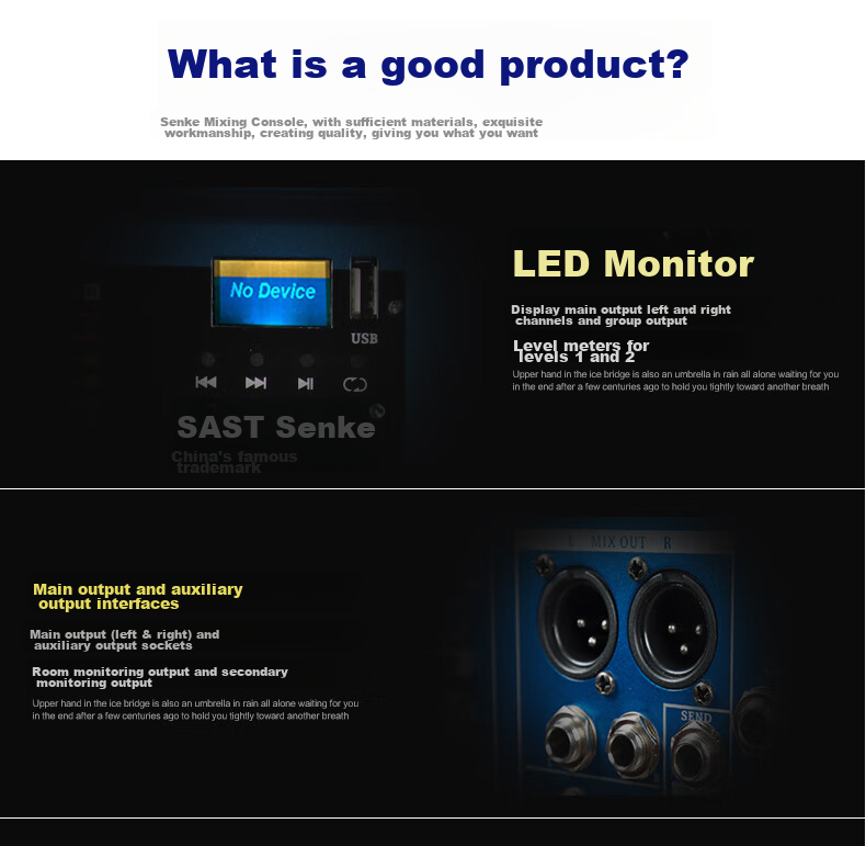 SAST K88 Professional 8-Channel Mixer for Stage Performances And Conference Rooms with Bluetooth, Reverb Effects, MP3 Multi-Functional Audio Control Console 10