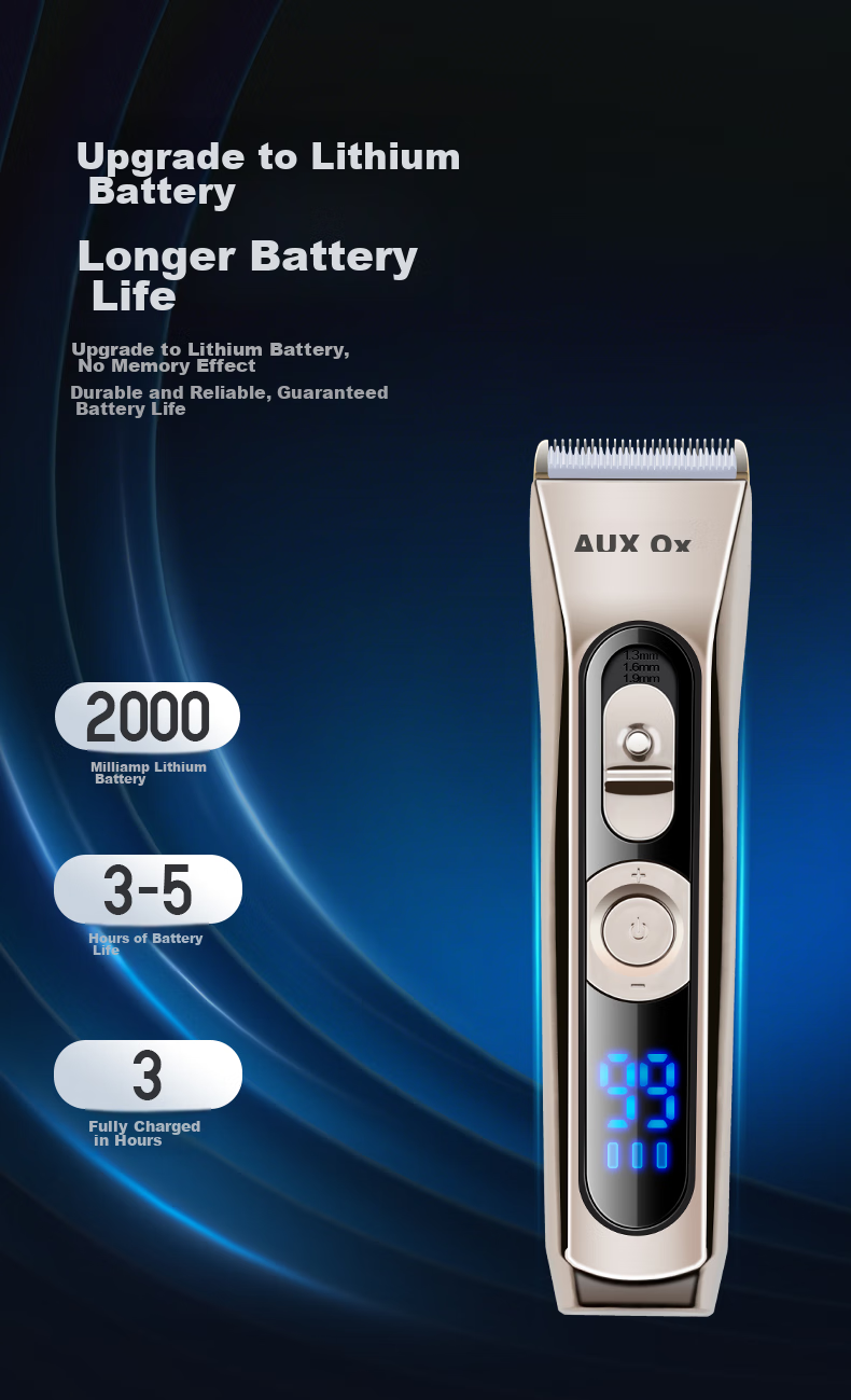 AUX Hair Clipper, Professional Electric Trimmer for Adults And Children, Baby Hair Cutting Electric Shaver, Haircutting Tool with Washable Blade Head, Suitable for Home Use 9