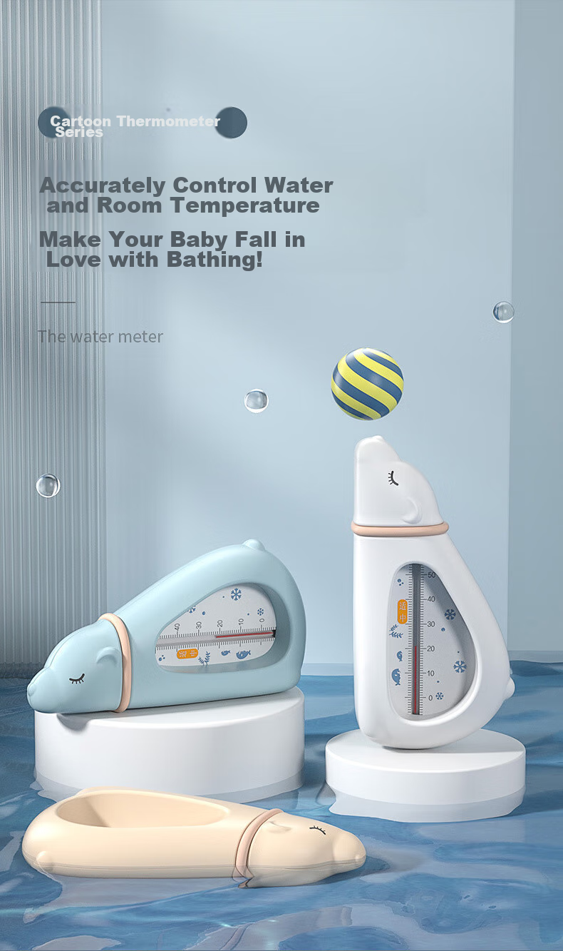 Ouliwen Water Thermometer for Babies, Home Use, Bath Temperature Measurement, Fish Tank, Indoor And Outdoor Use, Baby And Newborn Bath Tub, High-Precision Water Thermometer, Polar Bear Starry Sky Blue 1