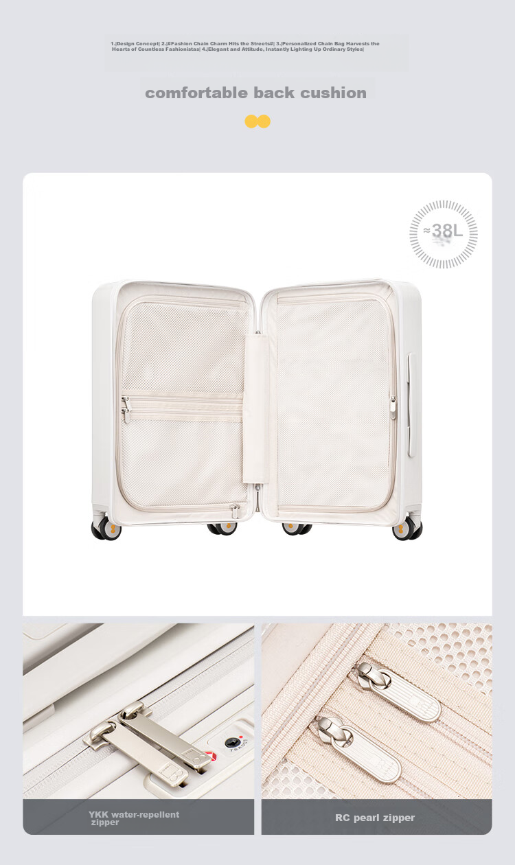 LEVEL8 Luggage Trolley Suitcase, Carry-On Case, 20-Inch, for Men And Women Students, Fashionable Light And Shadow Series Travel Case 8
