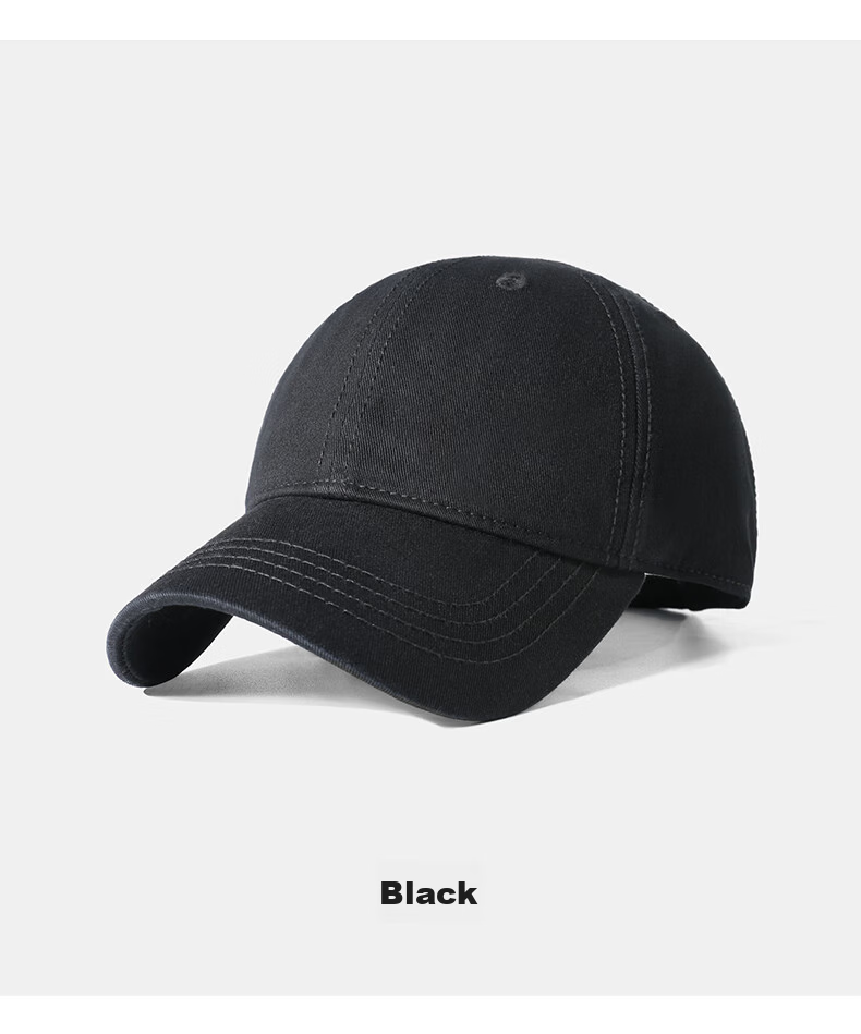 CACUSS Baseball Cap for Men with Large Circumference, Unisex Duck Tongue Cap, All-Season Outdoor Sun Protection Sports Hat, Women's Sun Hat, Black Large Size 11