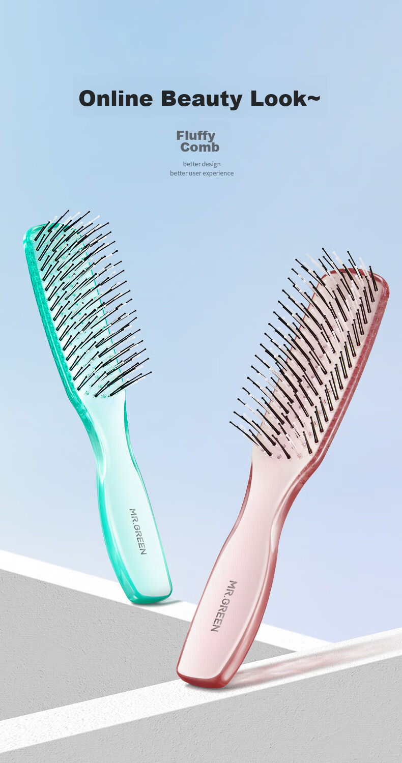MR.GREEN German Comb for Women, Massage Comb with High And Low Teeth, Straightening And Curling Comb, Long Hair Volumizing Styling Comb, Wet And Dry Use Transparent Soft Tooth Comb in Gift Box Mr-7507 1