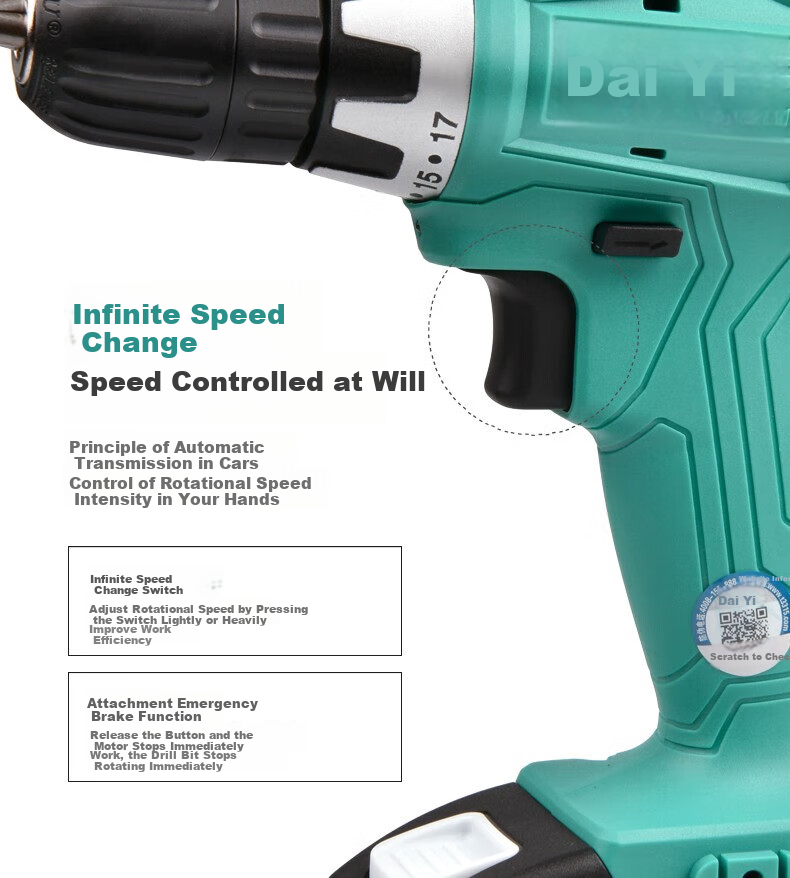 Dayi Handheld Electric Drill, 20V Rechargeable Electric Drill, Electric Screwdriver Tool Set, T28 Lithium Battery Handheld Drill, Sold by JD 4