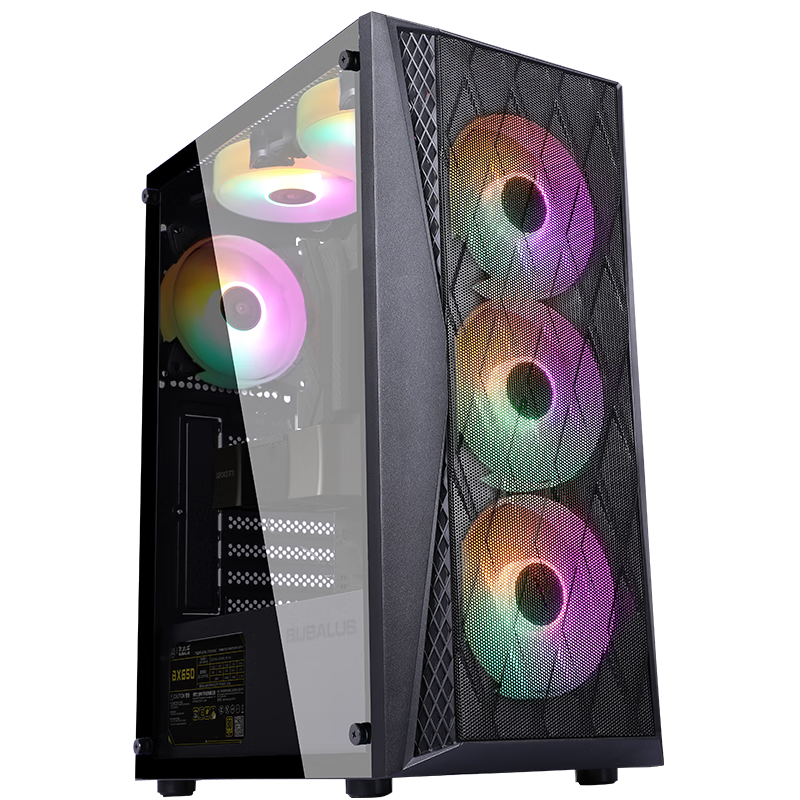 BUBALUS Chui Feng M Desktop Gaming PC Case (Side Panel Accessible, Supports ATX Motherboard/240mm Water Cooling/Power Supply Compartment/8 Fan Positions/USB 3.0/Graphic Card Length Limited to 290mm)