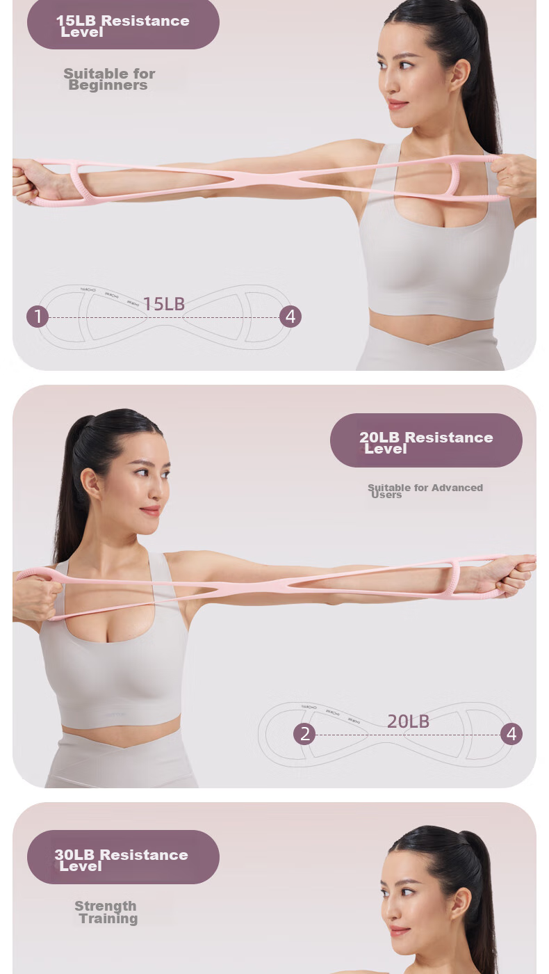 Yottoy 8-Character Pull-Up Bar for Women's Back Opening, Stretching Elastic Band, Home Resistance Rope, Fitness Yoga Back Training Tool 7