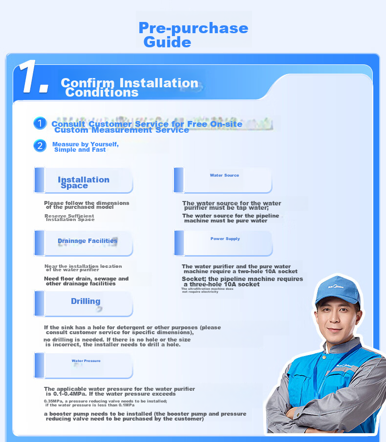 Midea Baize Max 1600G Water Purifier 0 Scale Inhibitor 6-Year Long-Lasting RO Reverse Osmosis Under-Sink Household Drinking Water Filter Top Flow Smart Touch Screen 25