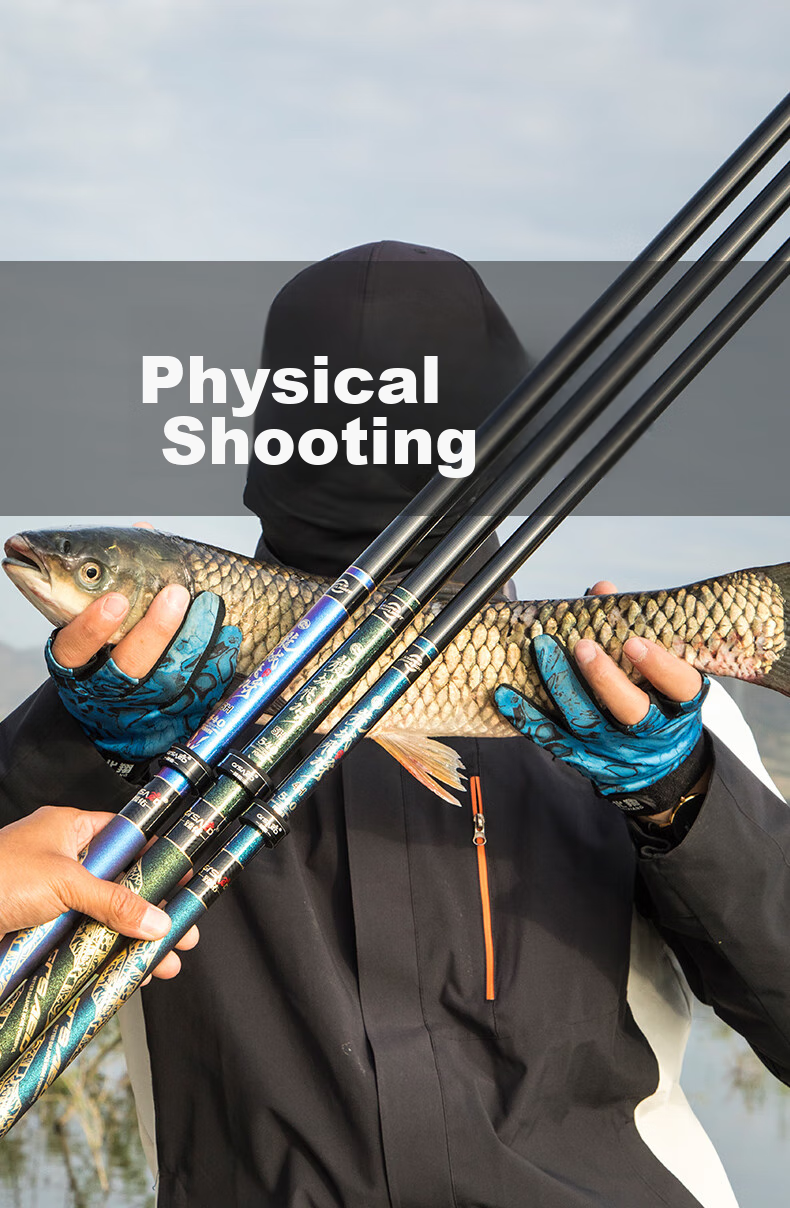 Grsaed Longcheng Feijiang 4.5m 4H Fishing Rod, Handheld Rod, 28-Section Telescopic Rod, Carbon Fiber Ultra-Light Ultra-Hard Crucian Carp Rod Set 21