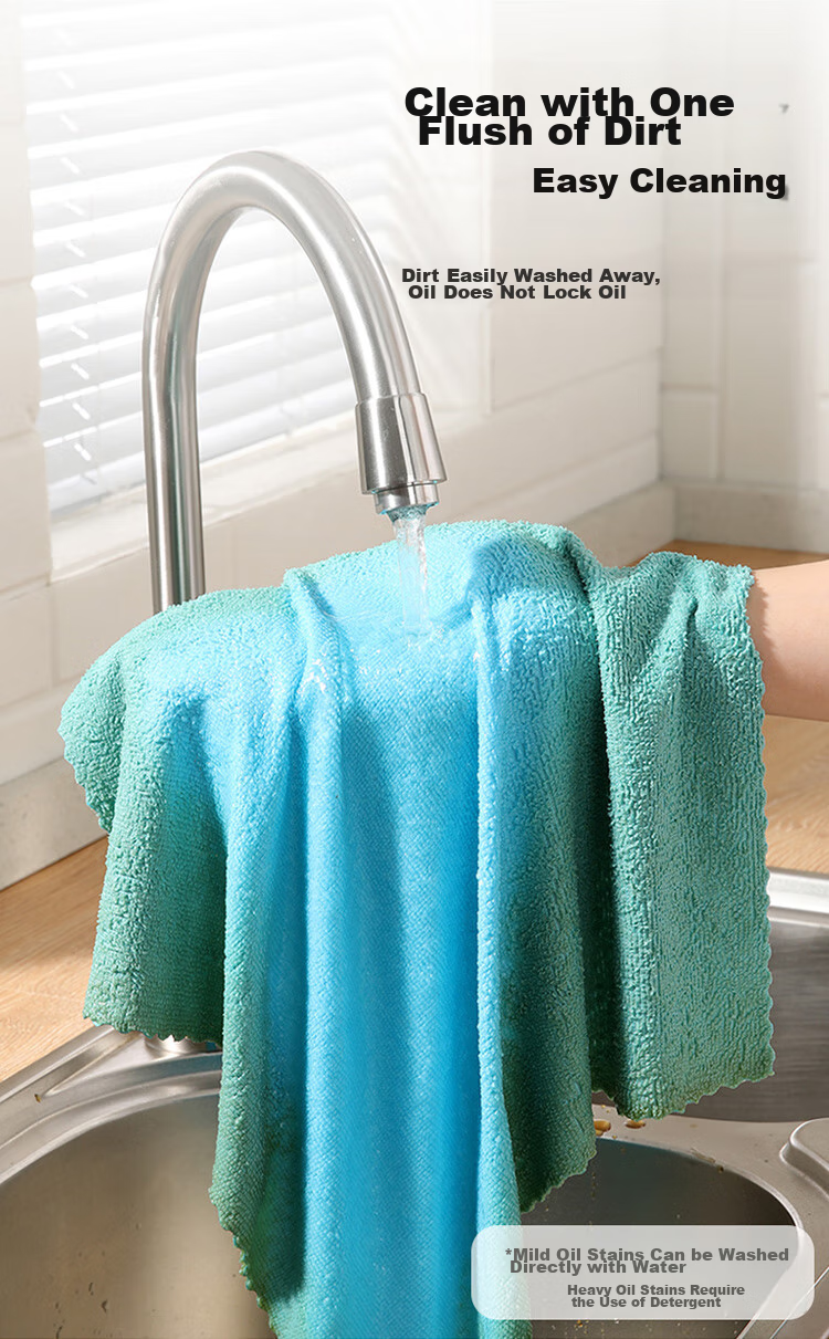 MARYYA Ultra-Fine Microfiber Cleaning Cloth, 40*40cm, 4 Pieces, for Kitchen Table Wiping, Professional Housekeeping Use, Absorbent, Streak-Free, Low Lint Shedding 7