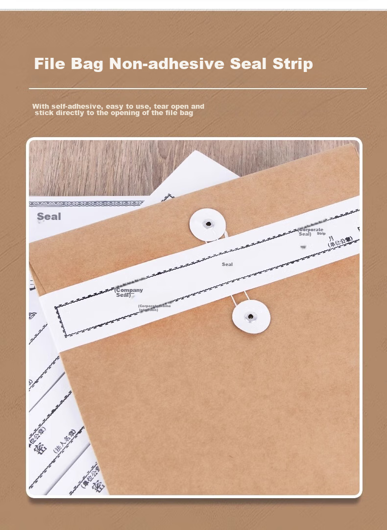 Youbili Bid Document Bag Sealing Strip, File Folder Seal, Self-Adhesive No Glue Sealing Tape, Widened 31*5cm, One Hundred Sheets, 1845 3