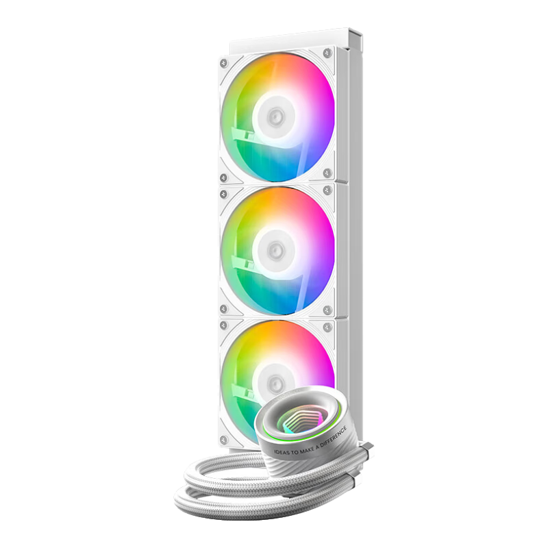 Kulin (IDCOOLING) Frost Border 360 White ARGB All-In CPU Water Cooler with One-Wire Fan, Intelligent Start-Stop Function, Compatible with LGA1200/1700/AM4/5